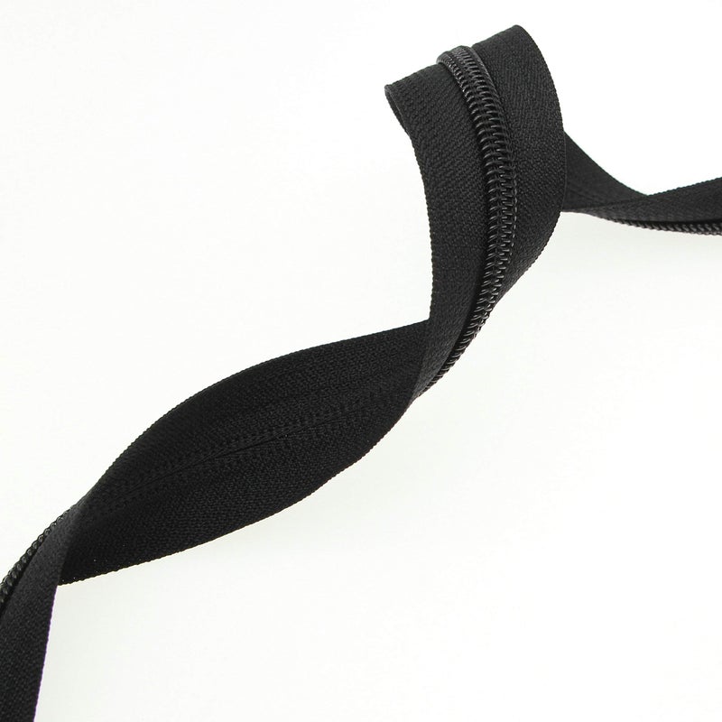 Leekayer #5 Black Nylon Coil Zippers by The Yards Bulk 10 Yards with 25pcs Sliders for DIY Tailor Sewing Craft, Luggage, Dress, Sofa Cushion, Pillow, Bag - Image 5